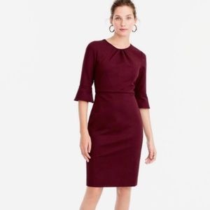 J Crew Burgundy MIDI Dress. Size 6 Tall. 3/4 Length Sleeves.  Tags still on!